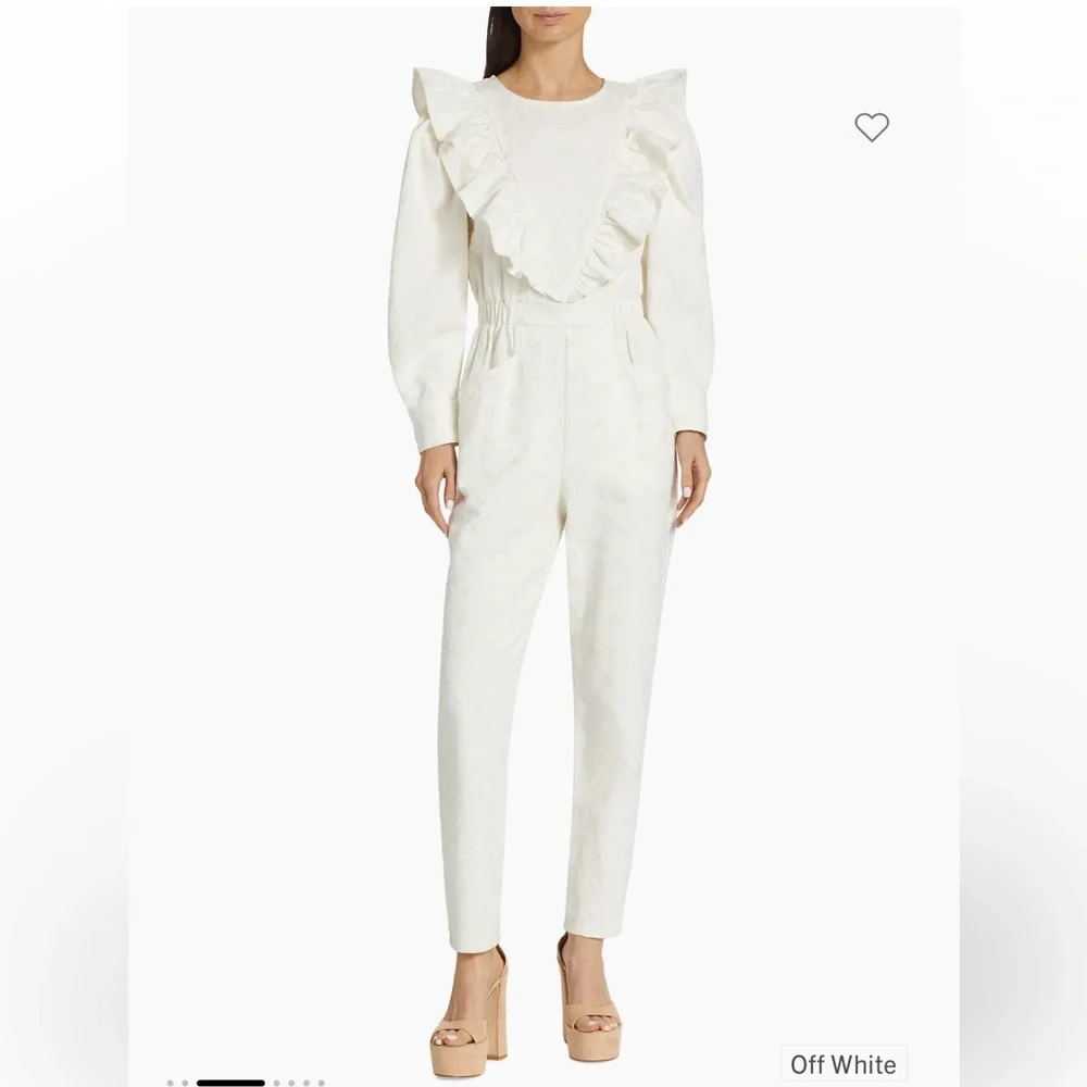 White Ruffle Jumpsuit - Picture 5 of 5